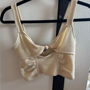 Cream Knit Crop Top
